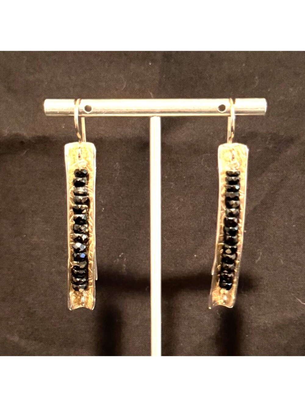 Sterling Silver 925 Faceted Tourmaline Dangle Earrings Size 2.5" Length